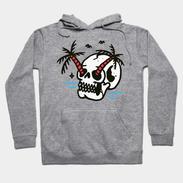 Skull Coconut Trees Hoodie by quilimo